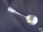 vintage Antiko 17m silver plated rose handle soup  spoon