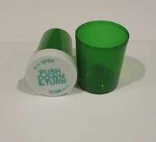 Prescription Medicine Vials 20 Dram GREEN-6 Pack-- 4.29 Shipping-Pharmacy Grade