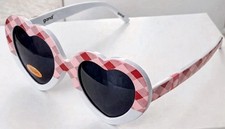 New Heart Shaped Sunglasses Gingham-Checkered UV400 Protection Women Girls Retro