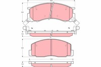 Bremsbelagsatz Scheibenbremse TRW GDB3086 FüR Previa Toyota 1 TCR11_ TCR10_ 4WD