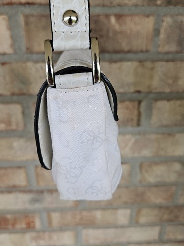 Vintage Y2K Guess White Faux Snakeskin Mini Shoulder Bag Baguette Purse AS IS - Picture 15 of 22