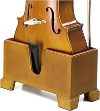 Full Size Cello Stand w/Bow Holder, Plush Velvet, Non Slip Base, Basswood Frame