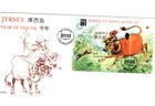 1997 JERSEY -  YEAR OF THE OX /HONG KONG '97 MINI-SHEET FDC FROM COLLECTION V1