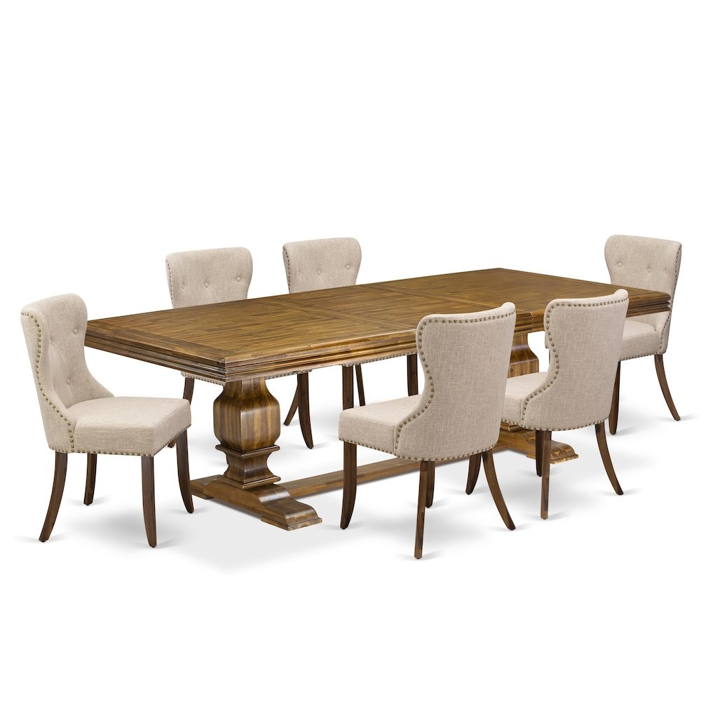 7 piece Modern Dining Table Set a Kitchen Table and 6 Dining room Chairs