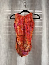 Motionwear Sleeveless Adult Large Multi-Color Orange Gymnastics Leotard