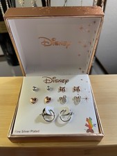 Disney Jewelry Fine Silver Plated Minnie Mouse Set Of 5 Pairs Earrings Rose Gold