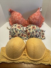 Set Of 3 42D Women  s Underwire Bras One With Removable Straps 