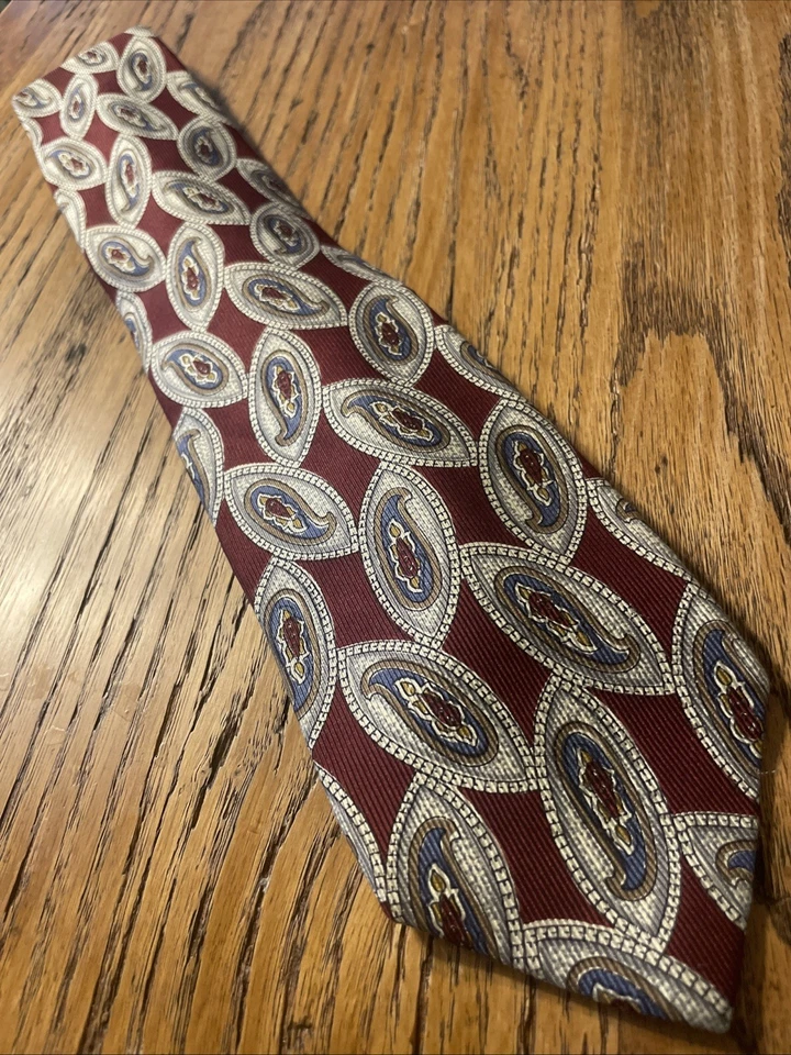 Vintage EUC Jacob’s Roberts For Mark Shale Silk Foulard Paisley Tie USA Made - Image 2 of 4