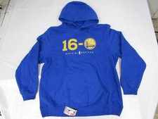 New -Minor Flaw- Golden State Warriors 16-0 Record Mens Size 2XL Blue Hoodie