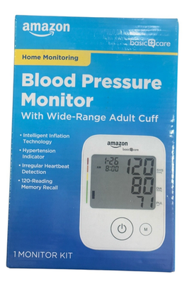 #ad Amazon Basic Care Blood Pressure Monitor Wide Range Arm Cuff $17.99