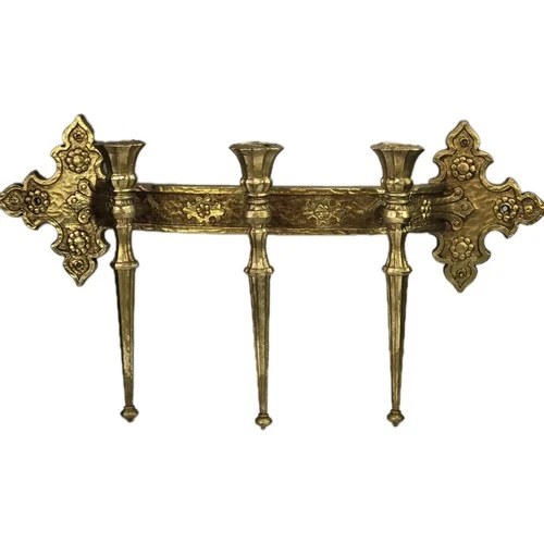 VTG 1966 Sconce Gold Candle Candelabra Syroco USA 5230 Wall Hanging Hollywood