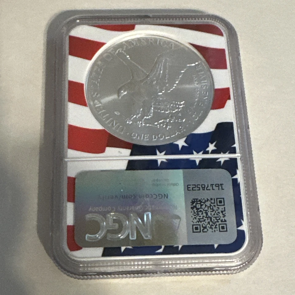 2025 Silver American Eagle $1 Coin with Eagle Privy Early Releases NGC MS70 - Image 2 of 2