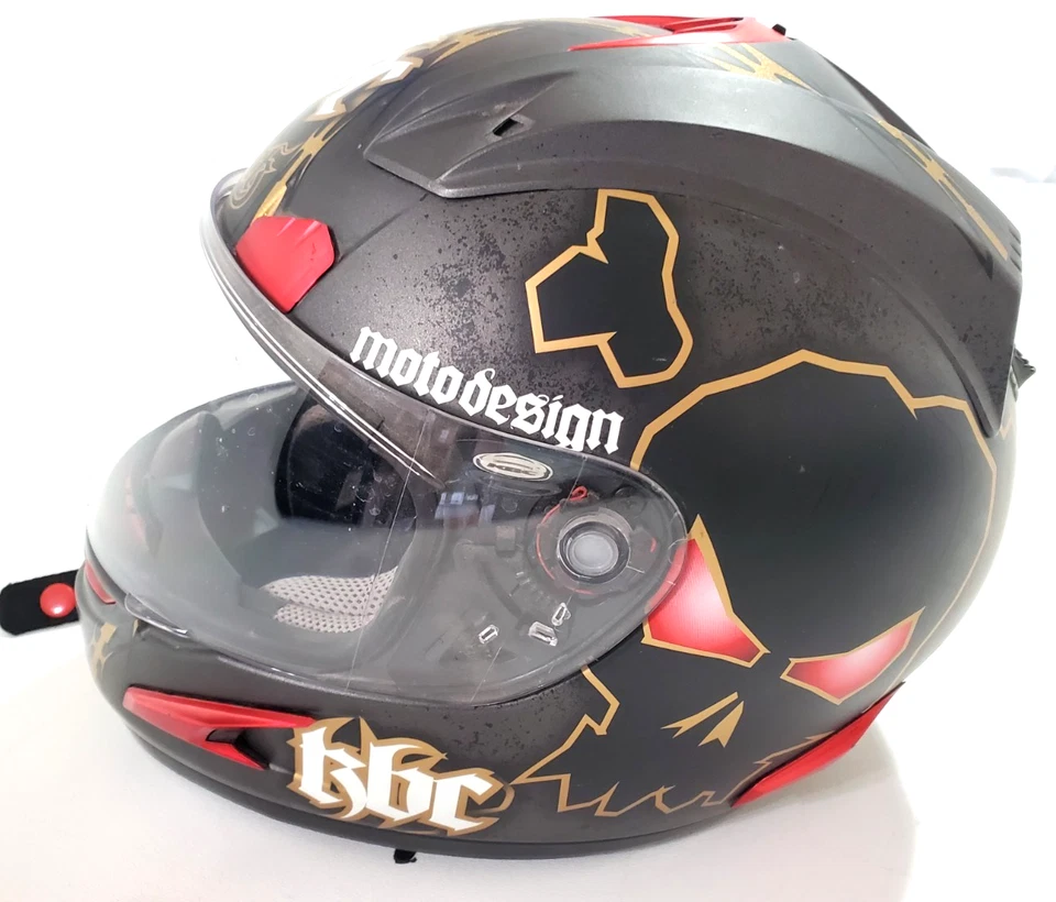 KBC Motorcycle Helmet MotoDesign Dark Skull Edition Full Face Size M - Image 4 of 4