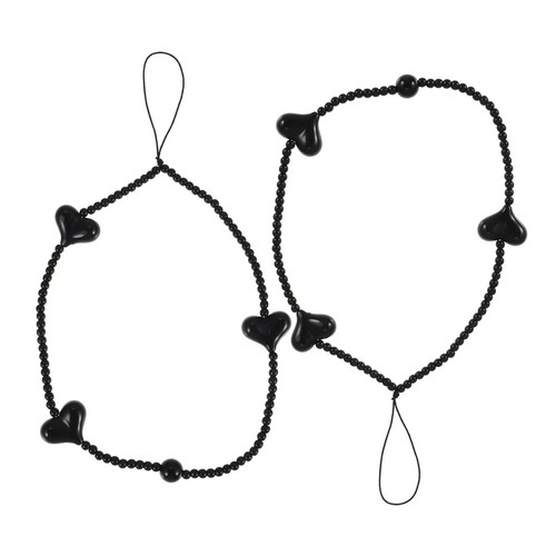 2 Pcs Love Mobile Phone Chain Heart Decor Beaded Lanyard Lanyards - 第 3/7 張圖片