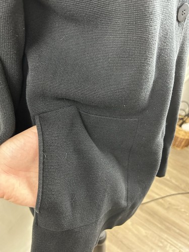 Cárdigan grueso con botones de mezcla de algodón de seda Eileen Fisher talla mediana - negro - Imagen 2 de 10
