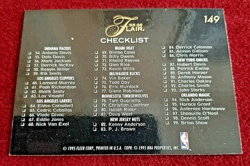 1995-96 FLAIR Robinson Michael Jordan Miller PSA 10 GEM MT Hot Numbers Rodman - Picture 34 of 181