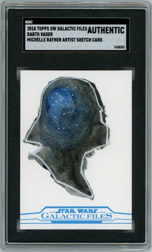 2018 Star Wars Galactic Files Darth Vader Sketch Card By Michelle Rayner SGC - 第 1/2 張圖片