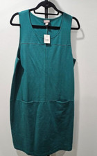 J Jill Womens Ponte Knit NWT Shift Dress Size XL Tourmaline Green Stretch