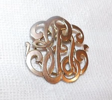 Celtic Monogrammed Gold Tone Scarf Clip