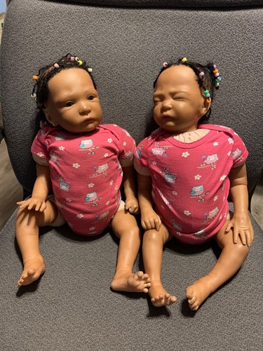 twin black reborn dolls