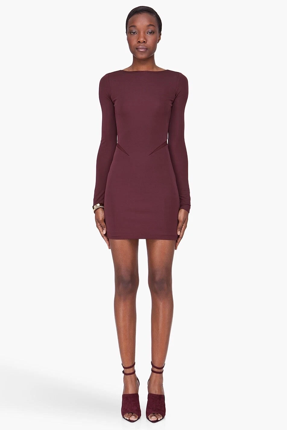 Abito a maglia aderente a maglia T di Alexander Wang bordeaux taglia small