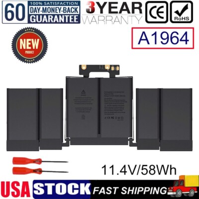 Replacement Battery For MacBook Pro 13" A1989, A1964 (2018-2020) - 58Wh, 11.4V, 6-Cell Li-Ion-734353
