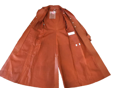 🌟MAX MARA Lamb LEATHER Trench Coat US 2_ IT 36_ DE 32_ GB 4_ FR 34 - Picture 23 of 24