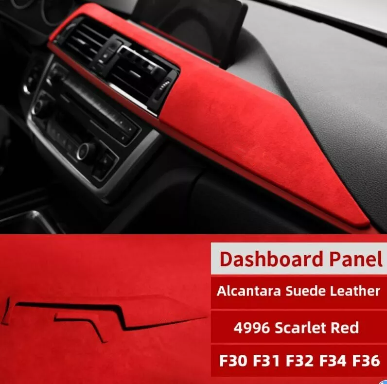 For BMW F30 F31 F32 F34 F36 3GT 2013-2019 Alcantara red Instrument panel  trim 2x