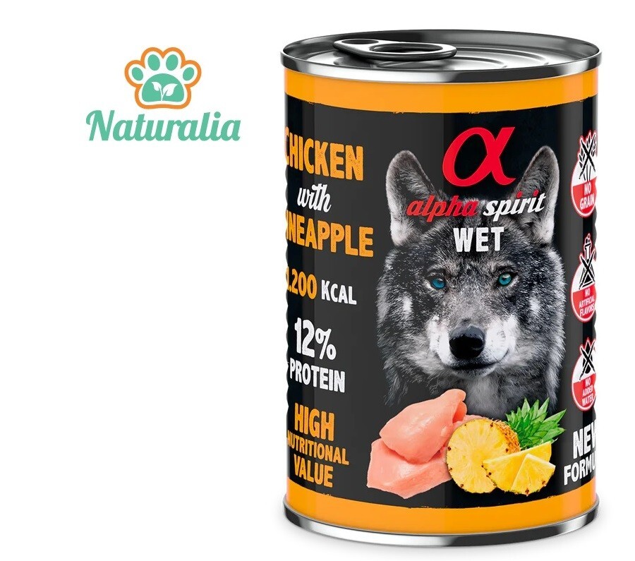 UMIDO Alpha Spirit dog 400 g - POLLO con ANANAS