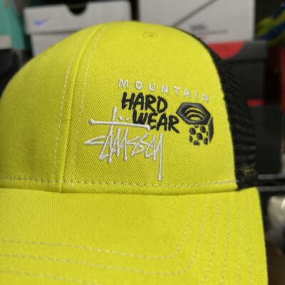 Stussy Mountain Hardwear Hat Cap Mens Adjustable Yellow Trucker