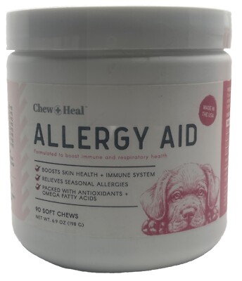 Chew + Heal Dog Allergy Aid Vitamin 90 Chews Immune System Supplement: 10/26