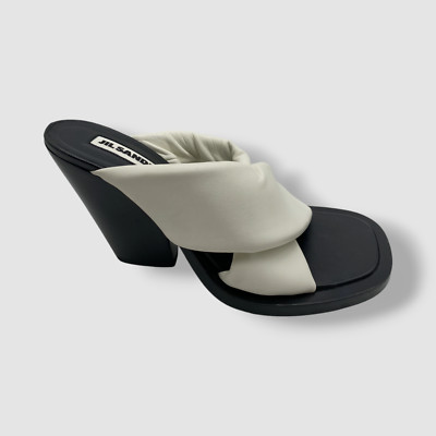 Jil Sander Women's White Puffy Crisscross Slide Sandal Shoes Size 39.5