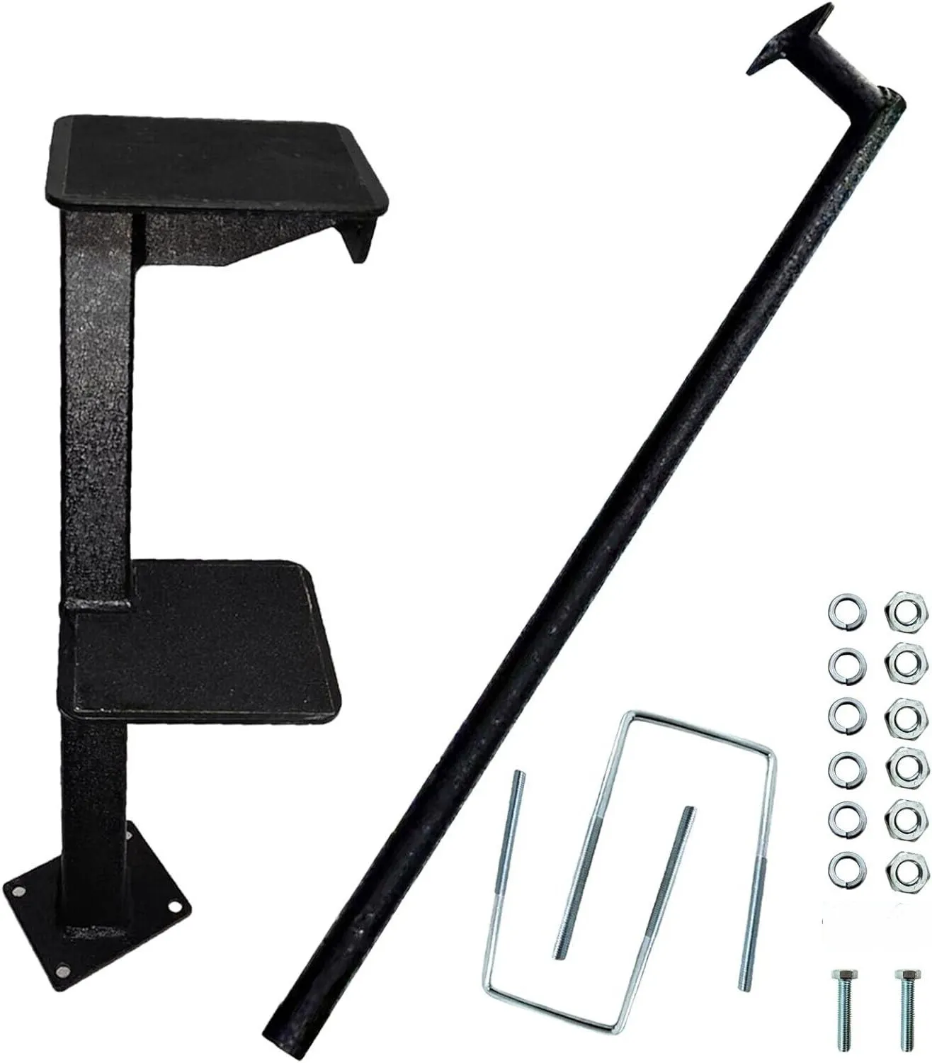 Dual Step Boat Trailer Steps for The Tongue with Handle,Universal Fit Bass Boat-