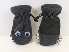 Toddler Winter Fleece Shark Mittens Grey