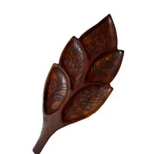 Vintage hand carved wooden serving dish  MCM nut tray entertaining boho hostess