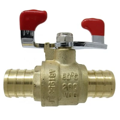 PEX GUY 3/4" PEX Butterfly Handle Brass Ball Valve Shut Off Valve Crimp Lead Free