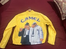 Vintage 90s Camel Cigarette Promo Tyvek Yellow Windbreaker Jacket XL