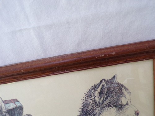 Doug Lindstrand Christmas Mischief Puppies 1983 Framed Dbl Signed Limited Ed E25 - Picture 7 of 8