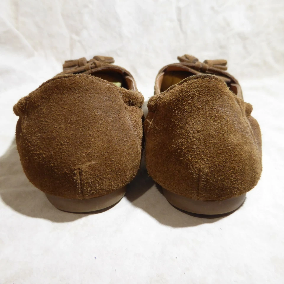 🥿 Mocasines Sonoma Borla Talla 8.5 M Cuero Gamuza Marrón Dorado; Puntada en Contraste Foto 3 de 4