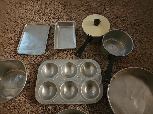 Utensilios de cocina vintage de 12 piezas surtidos de lata para niños - Imagen 5 de 8