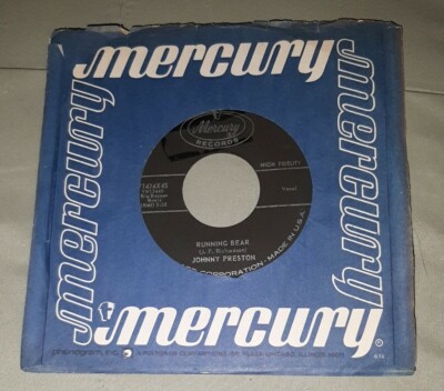 Johnny Preston 45 Running Bear / My Heart Knows Mercury 71474X45 vg+