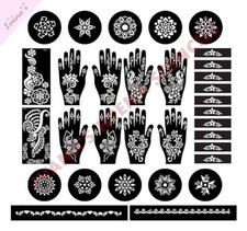 Reusable Henna Tattoo Stencil Mehandi For Women, Girls Set of 32 Pcs Combo Pack