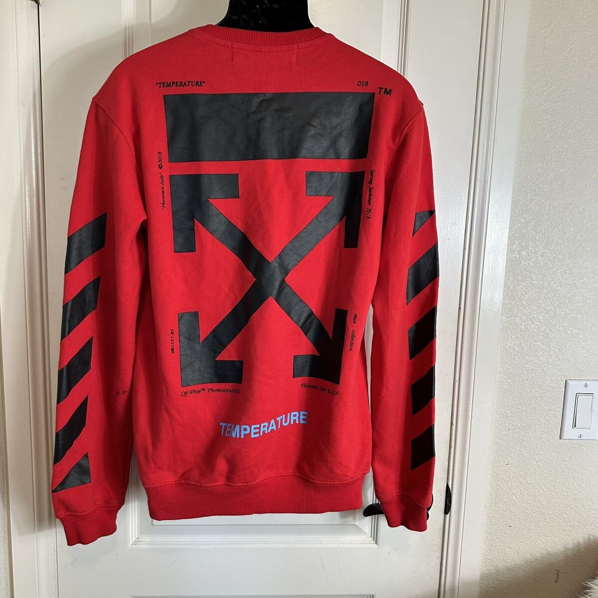 Off-White Monalisa Printed Crewneck sweatshirt Red Sz M Off-White Monalisa Printed Crewneck sweatshirt Red Sz M