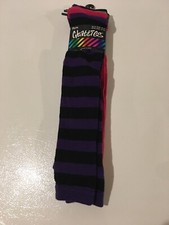 Chatties knee high TUBE SOCKS size 9-11 Womans Teen - 3 pair Striped