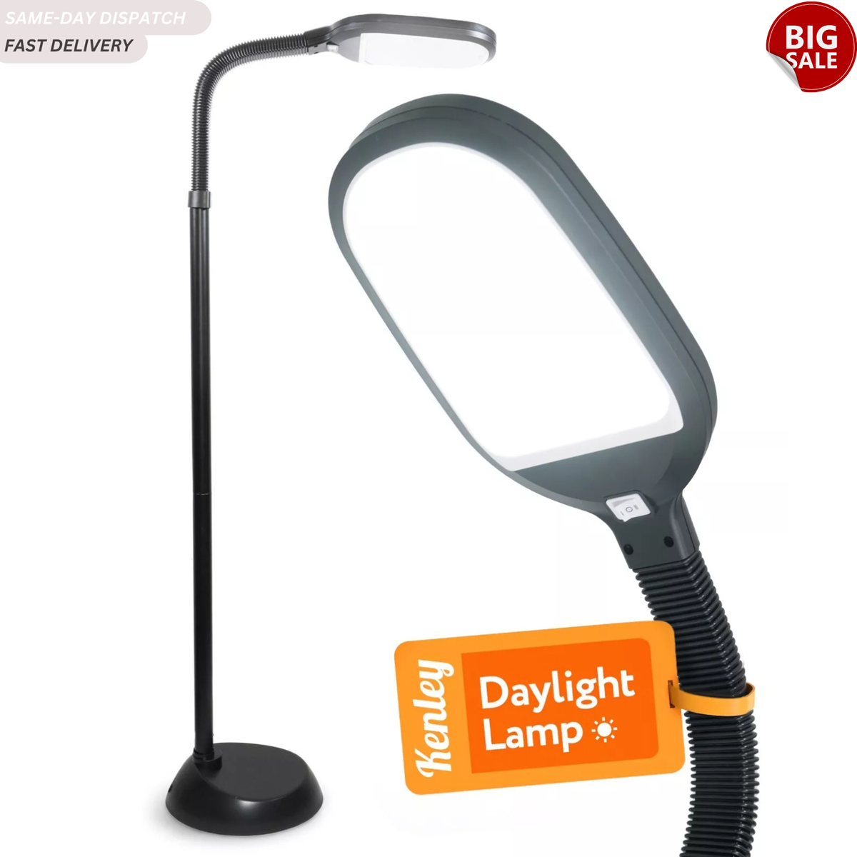 Daylight Floor Lamp Free Standing Light Reading Craft Bed Lamps