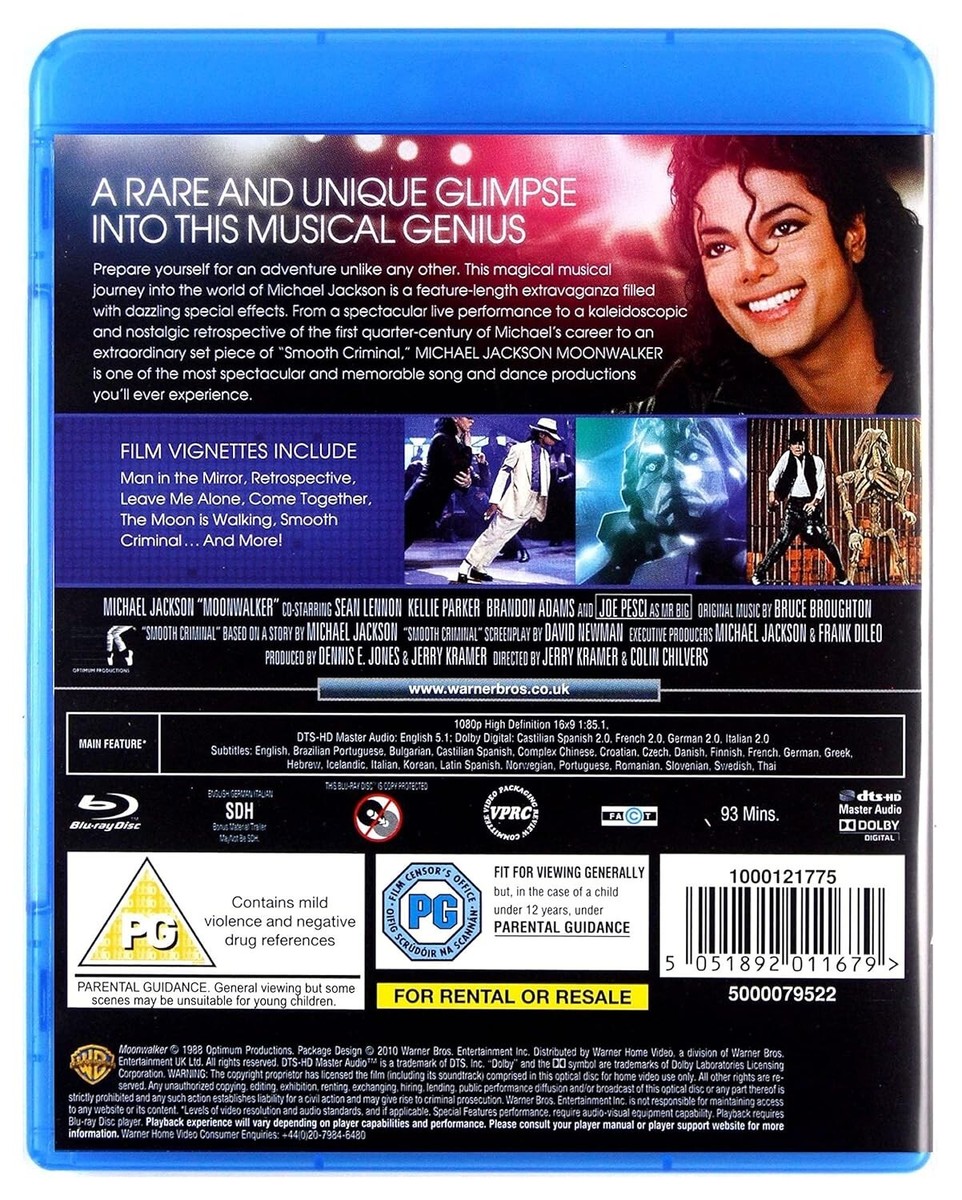 Michael Jackson: Moonwalker (Blu-ray, 1988) for sale online