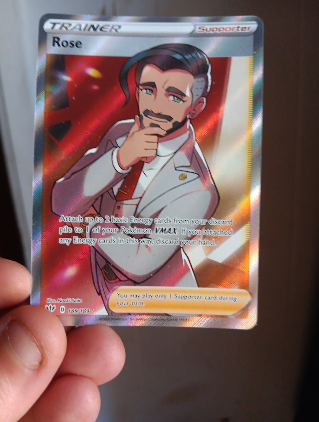 Rose Full Art 189/189 Ultra Rare Darkness Ablaze Pokemon TCG Near Mint