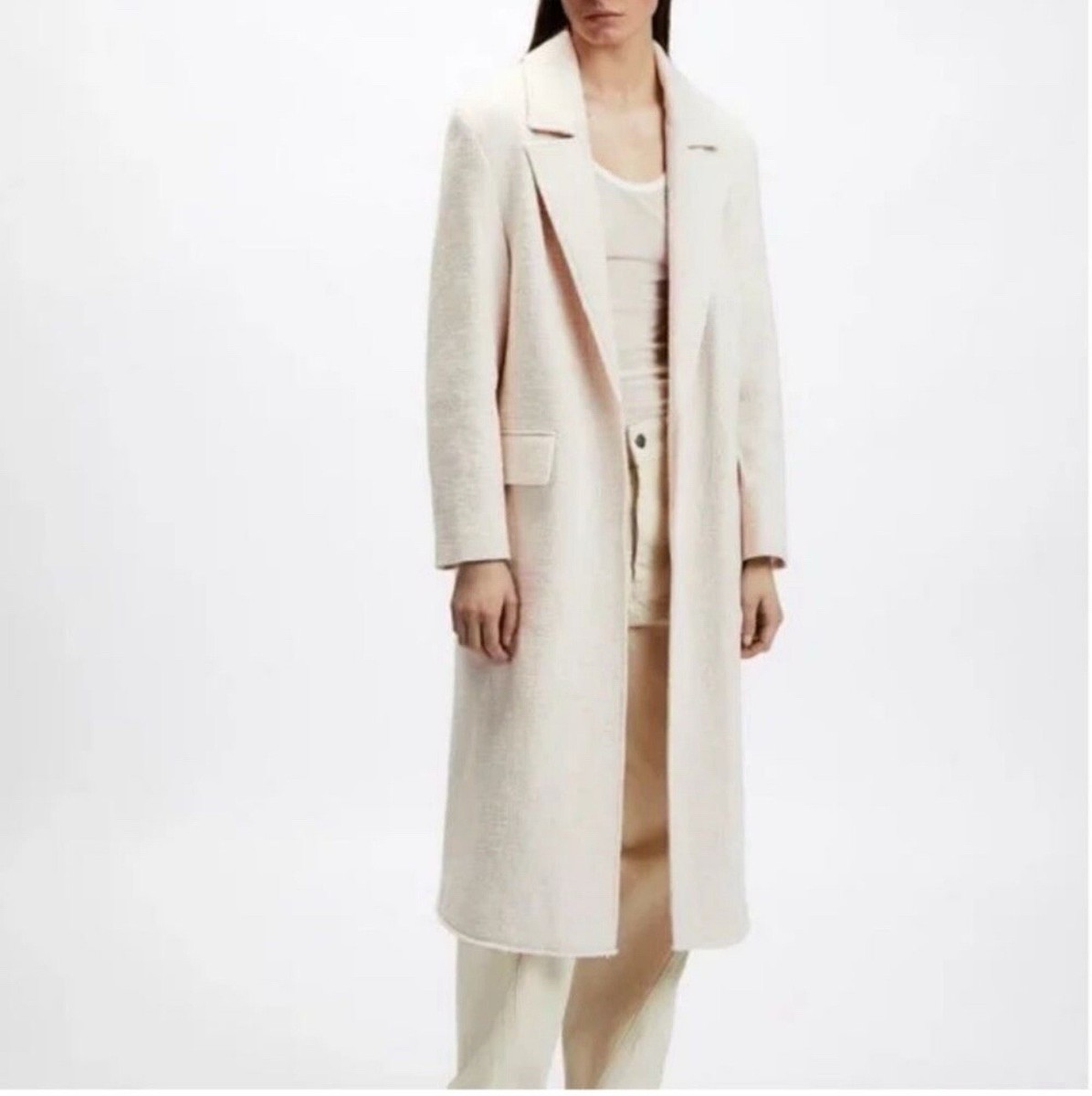 ★ZARA★Long Check Coat ZW COLLECTION★Cream Yellow ☆ZARA☆Long Check Coat ZW COLLECTION☆Cream Yellow Zara ZW