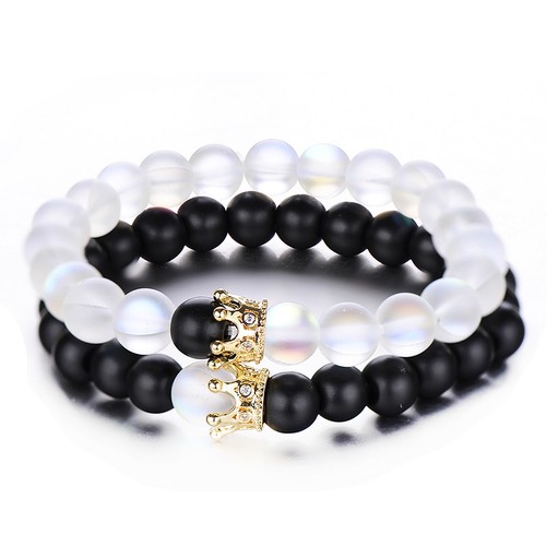 Couple His & Hers Distance Healing Bracelet Black Red Lava Bead Matching YinYang - Picture 34 of 156