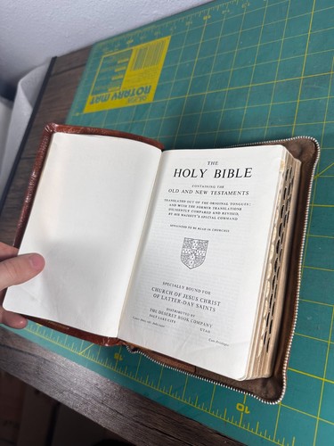 Holy Bible Ready References Missionary Edition HLT-Mormone Wasserbüffel Kalbsleder - Bild 9 von 22
